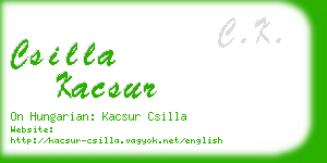 csilla kacsur business card